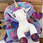 Mochila de Unicornio con Cuerno Dorado